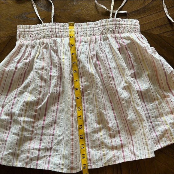 Ann Taylor LOFT NWT metallic striped loose fit smocked tank top Size S - Picture 8 of 9